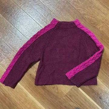 애니에스  짜임 래글런 스웨터