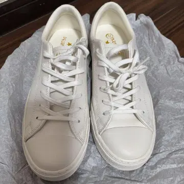 CONVERSE ALL STAR 화이트 로우컷 가죽 스니커즈