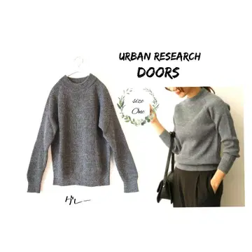 어반 리서치 도어즈 울 양 풀오버 니트 그레이
