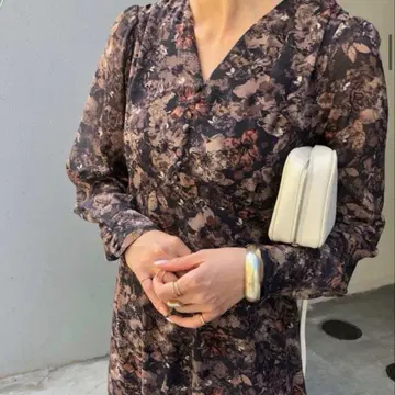 AMERI 플라워 프린트 꽃무늬 맥시 길이 원피스