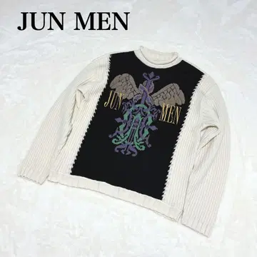 레어 새상품급 JUN MEN 자수 니트 스웨터 빈티지 y2k