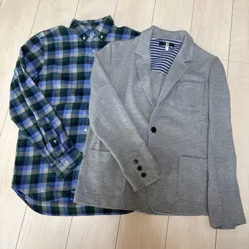 코엔 플란넬 셔츠 니트 레이지 블루 자켓 스웨터 티셔츠