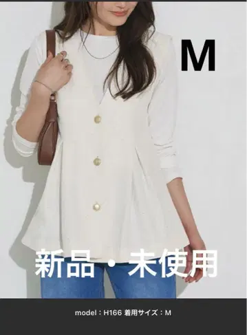 [ 새상품 ] Pierrot 라메 턱 베스트 M 사이즈