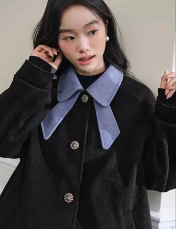 리본 컬러 코트