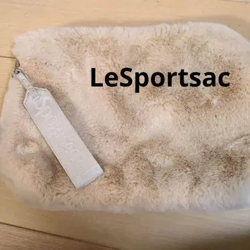 LSportSac 새상품급 베이지 퍼 클러치백