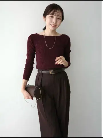 택 포함 새상품 anuans 아뉴앙스 실크 캐시미어 블렌드 보트넥 니트