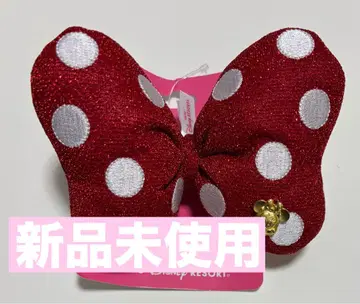 [ 미사용 ] 디즈니 머리끈 미니 리본 빨간색