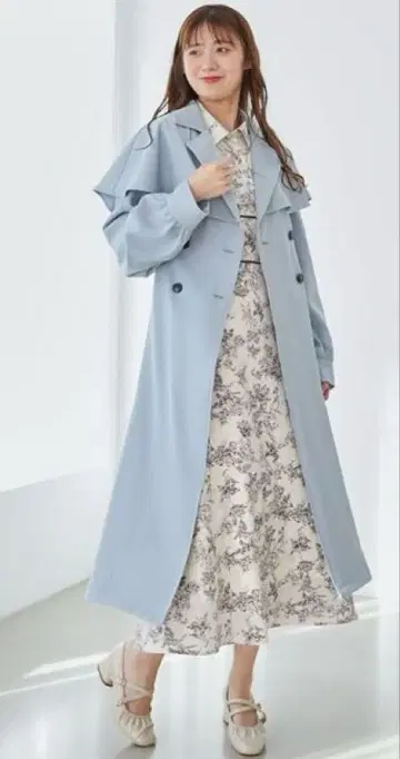 MAJESTIC LEGON 케이프 롱 트렌치코트