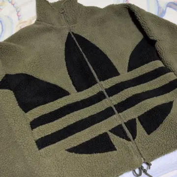 adidas 올리브 플리스 자켓 구제 의류