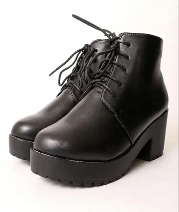 아름다운 실루엣, 부드러운 착용감의 지퍼 달린 통굽 레이스업 부츠