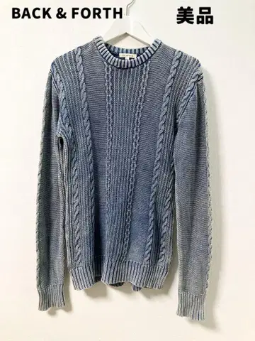 데님풍 케이블 니트 긴팔 스웨터