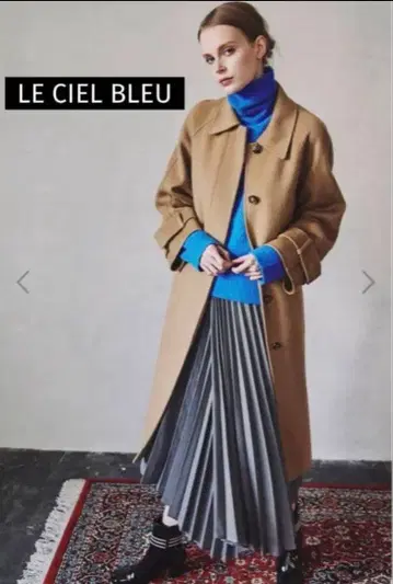 [ 새상품급 ] LE CIEL BLEU 르 시엘 블루 베이지 롱 코트