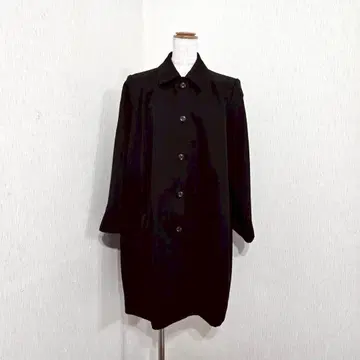 일본제 심플 포멀 롱 코트 스프링 코트 블랙 (11)