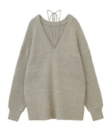 clane MIX COLOR STRING WIDE KNIT TOPS