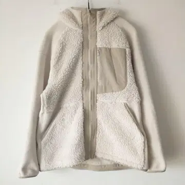유니클로 White Mountaineering 플리스 후드티 S 화이트