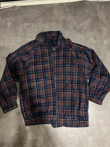 체크 무늬 코튼 자켓