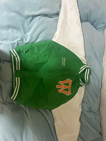 테니스 바시티 자켓 M 로고 그린/화이트