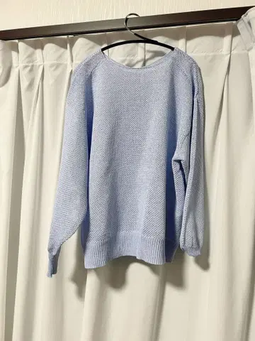 미라 오웬 라이트 블루 긴팔 썸머 니트 스웨터
