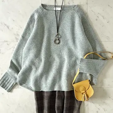 새상품급*카구레 해밀턴 라무즈 울 니트 그린 계열 긴팔 어반 리서치