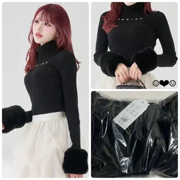 Darich 스무스 퍼 리브 니트탑 블랙