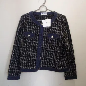 노카라 자켓 네이비 계열 체크 새상품 M~L 출퇴근 포멀