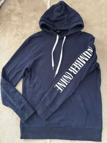 넘버나인 후드 부착 후드티 L 네이비