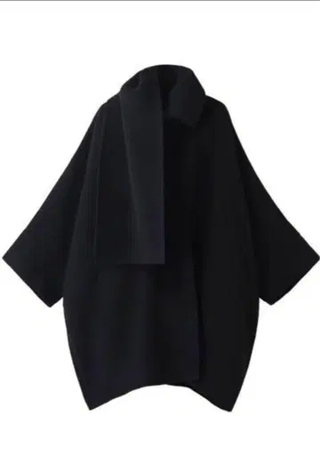 스터링 루어 스톨 판초 코트 블랙