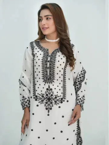 인도 구매 태슬 장식 고급 쉬폰 원단 상의 & 하의