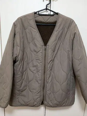 퀼팅 자켓 보아 아우터 리버서블 카키 계열 브라운 계열