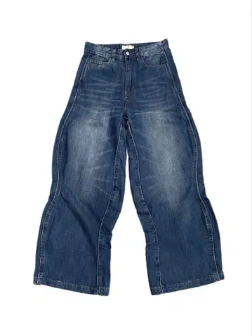 side wave design denim pants Chikashitsu