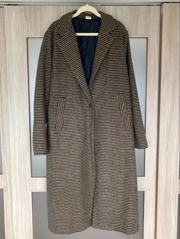 체크 무늬 롱 체스터 코트 한국 가을 옷 겨울 의류