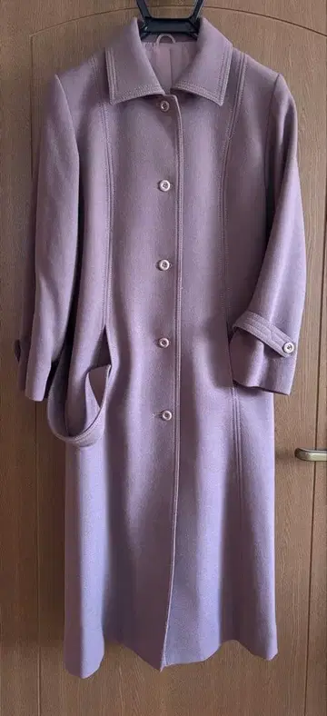 여성용 롱 코트 가을/겨울 핑크