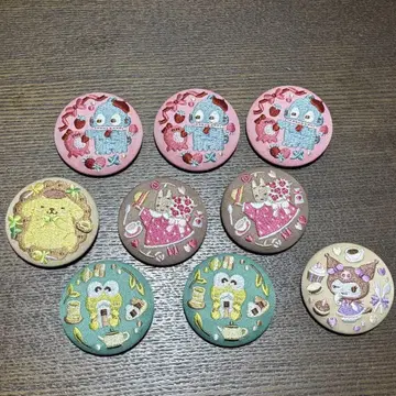 산리오 캐릭터즈 자수 캔뱃지 9개 세트