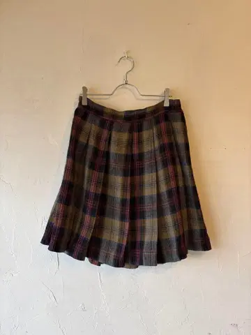 빈티지 플리츠 체크 스커트
