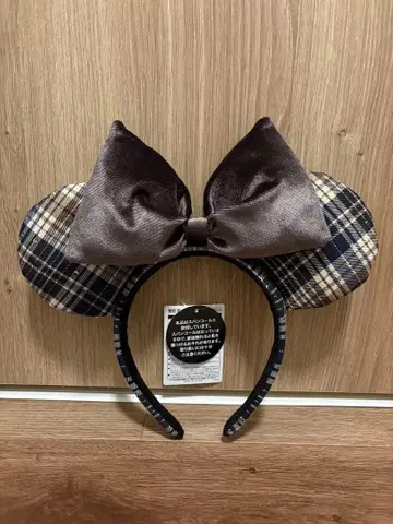 디즈니 리조트 체크 무늬 머리띠