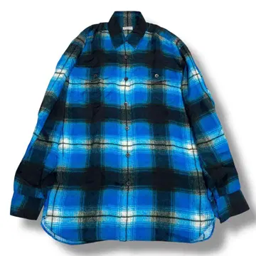 [ 미사용 ] DRIES VAN NOTEN 체크 롱 셔츠 M 20AW