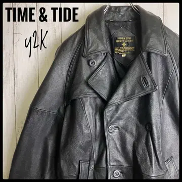TIME & TIDE 플라이트 자켓 y2K 블랙 고트스킨 M