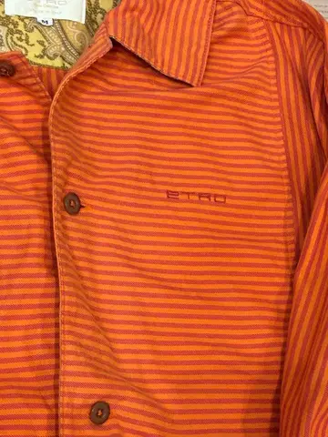 ETRO 오렌지 스트라이프 파자마 M 사이즈