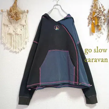 고슬로우캐러밴 goslowcaravan 클레이지 패턴 후드티