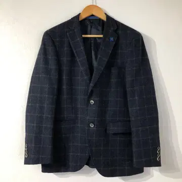 TOPVALU 울 혼방 체크 무늬 자켓 가을/겨울 제품 네이비