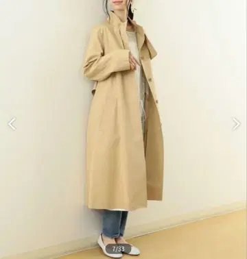 SHIPS 스탠드 카라 빅 트렌치코트