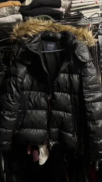 archive Y2K 퍼 달린 다운 자켓 헤이세이 갸루 남자 짧은 기장