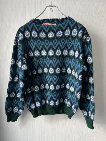 vintage 70s Palmett 스칸디나비아 니트 지오메트릭 패턴