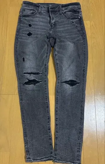 American eagle 다크 그레이 스키니 데님 데미지 가공