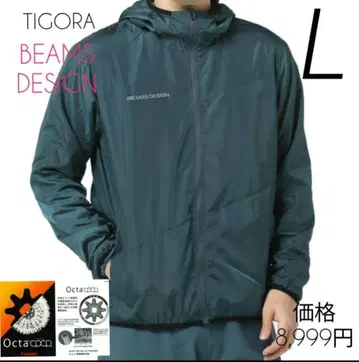 새상품 빔즈 디자인 남성용 나일론 후디드 파카 발수 보온 L 사이즈