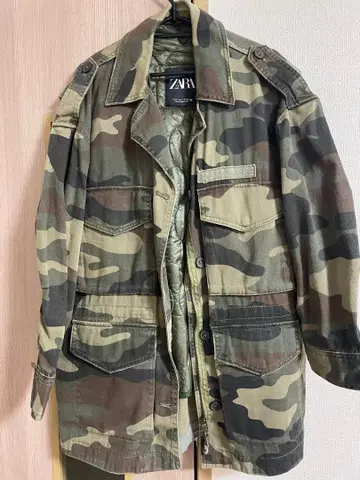ZARA 카모 패턴 밀리터리 자켓 S