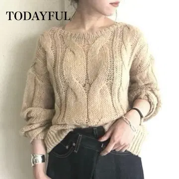 새상품급 TODAYFUL 투데이풀 루즈 케이블 니트 큼직한 스웨터