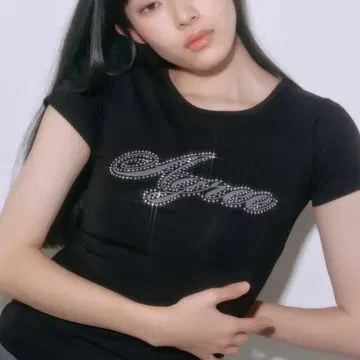 FCMM 블랙 큐빅 숏 슬리브