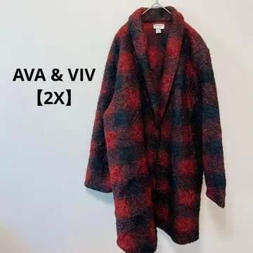 새상품급 AVA & VIV 체스터 코트 [ 2X ] 빨검 체크
