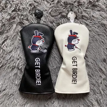 새상품 도라에몽 골프클럽헤드커버 페어웨이 우드 2개 화이트+블랙